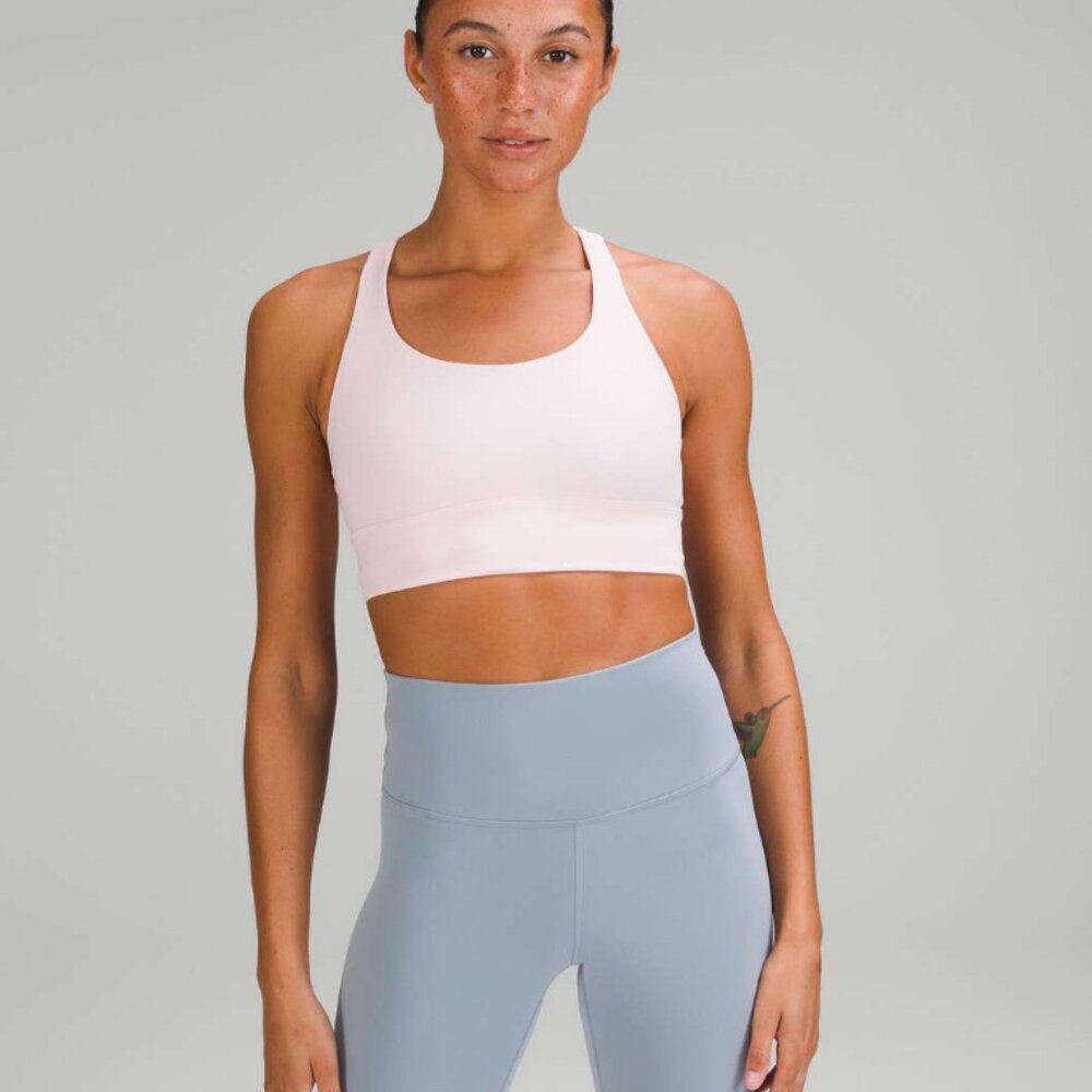 lululemon Energy Longline Bra Medium Support B-D Cups - Flush Pink Size 10